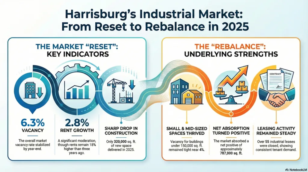 Learning Center 2025 Harrisburg Industrial Market Infographic
